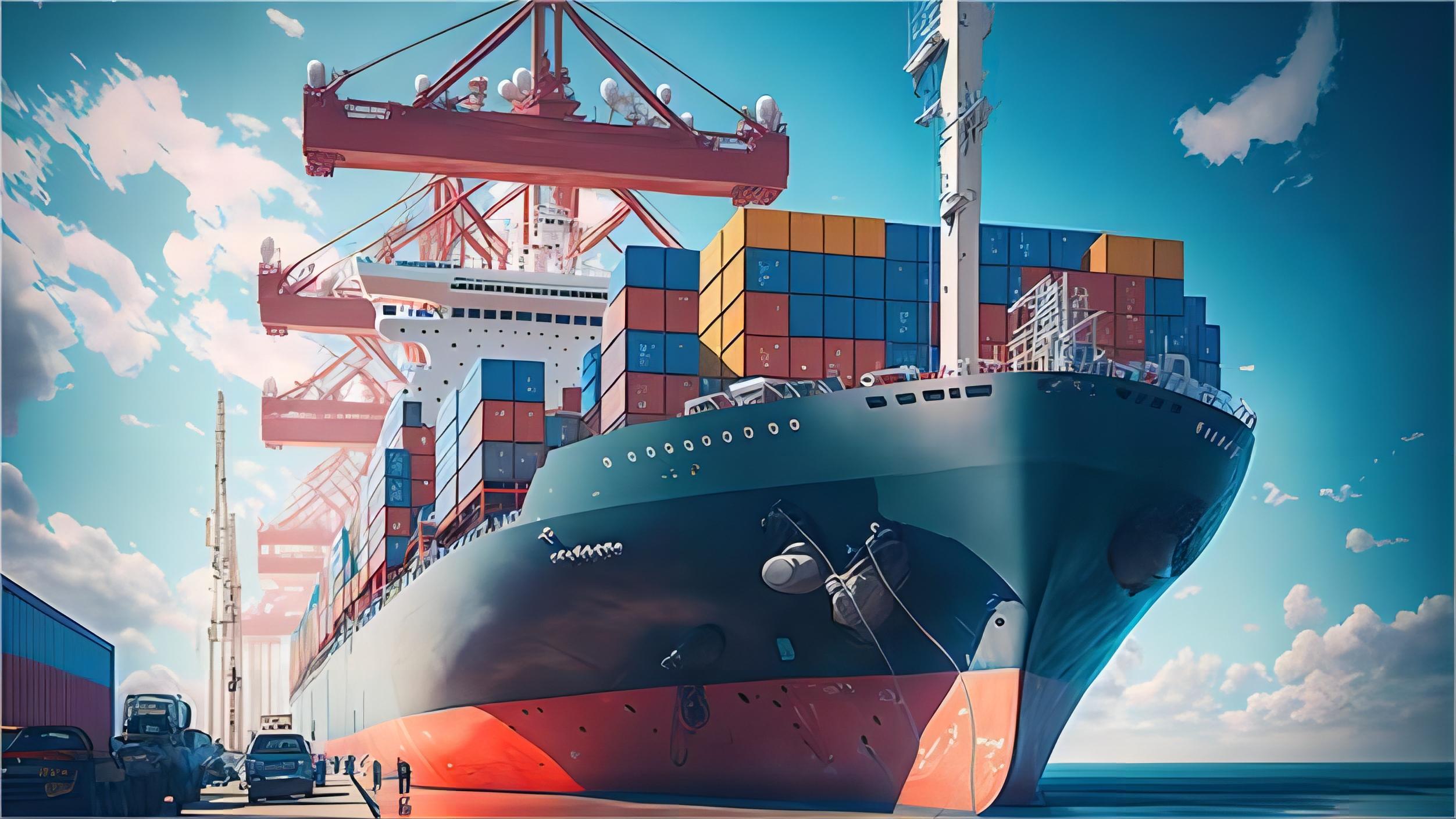Cargo ship and airplane representing logistics from China to Mexico