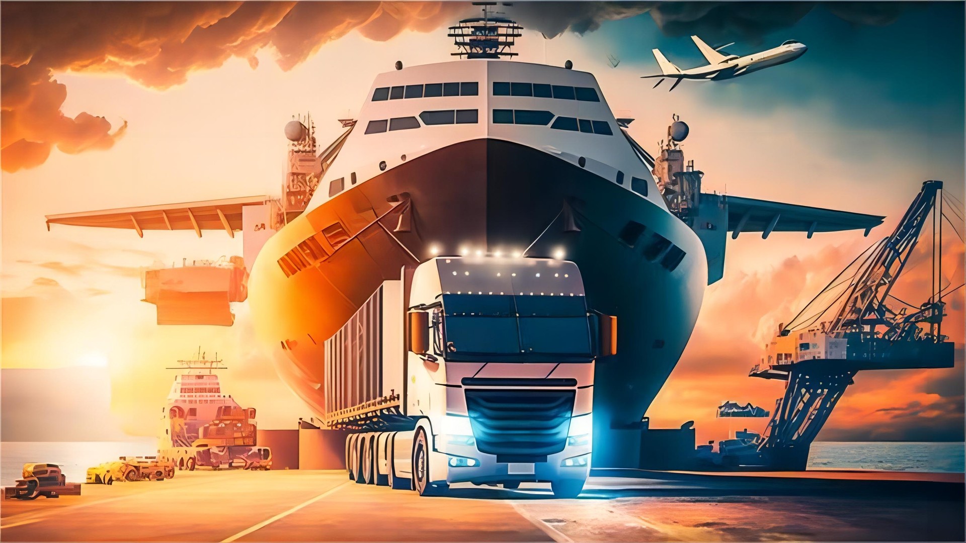 Logistics worker managing container cargo handling