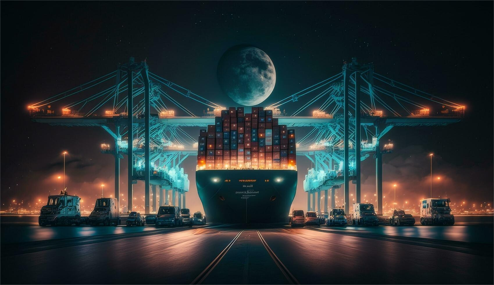 Cargo ship transporting goods for import shipping china to Australia